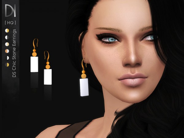  The Sims Resource: Chic Stone Earrings by DarkNighTt
