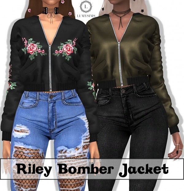 LumySims: Riley Bomber Jacket