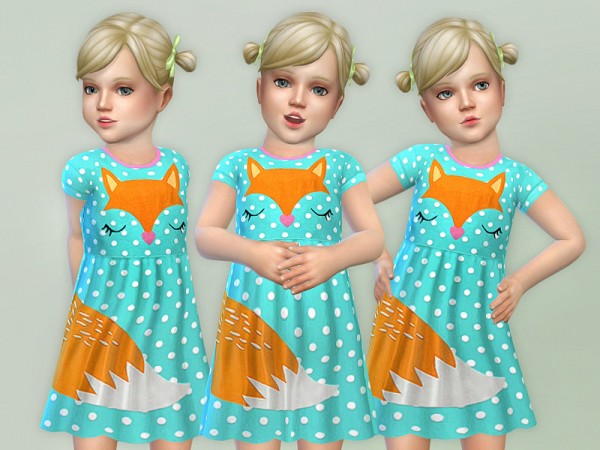  The Sims Resource: Fox Toddler Dress by lillka