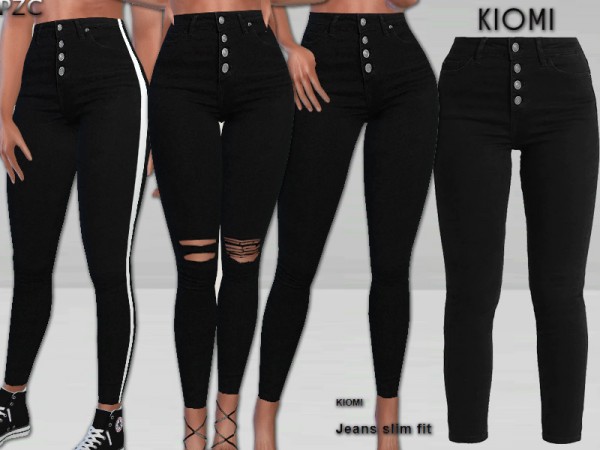 The Sims Resource: Kiomi Jeans Slim Fit by Pinkzombiecupcakes • Sims 4 ...