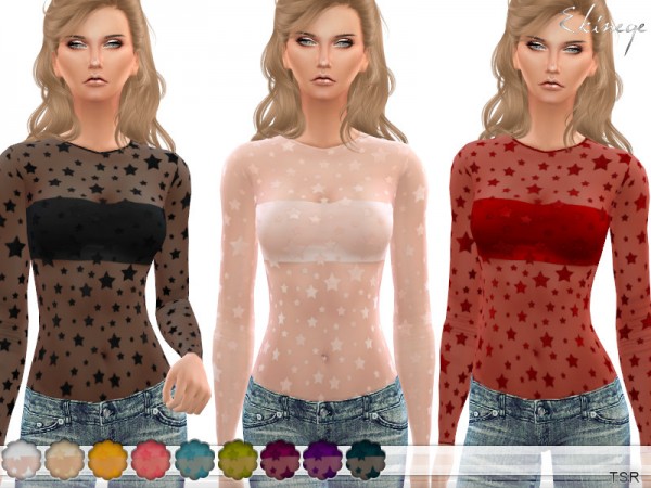  The Sims Resource: Star Mesh Bodysuit by ekinege