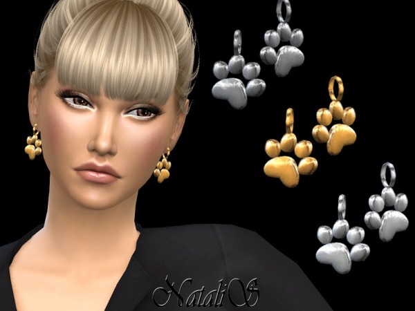  The Sims Resource: Cat paw earrings by NataliS