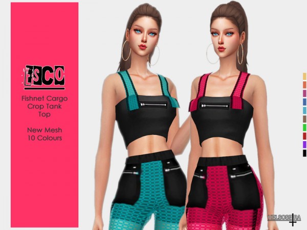  The Sims Resource: ESCO   Fishnet   Crop Top by Helsoseira