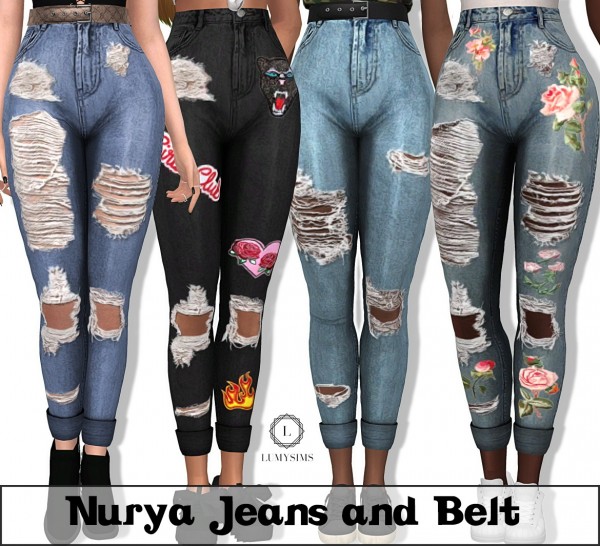  LumySims: Nurya Jeans and Belt Accessory
