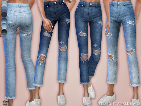  The Sims Resource: Straight Ankle Jeans by Black Lily