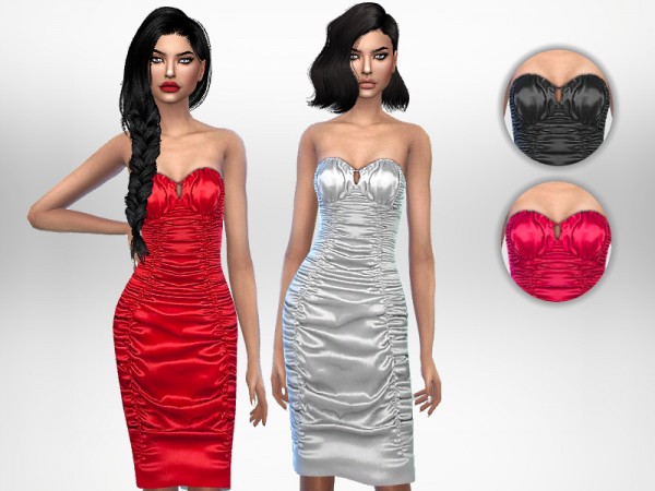  The Sims Resource: Chic Ruched Dress by Puresim