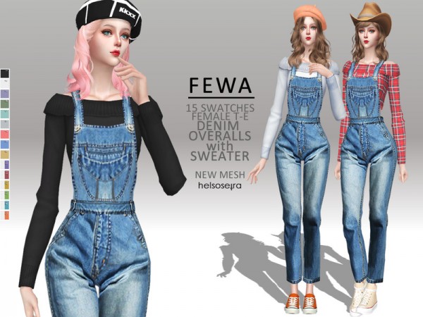  The Sims Resource: FEWA   Overalls by Helsoseira