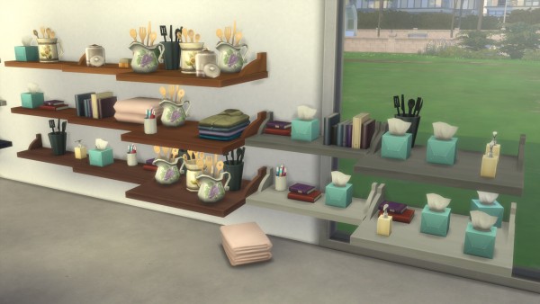  Mod The Sims: Bigger display shelves with extra slots by Cocomama
