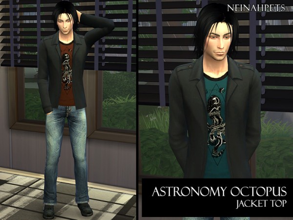  The Sims Resource: Astronomy Octopus Jacket Top by neinahpets