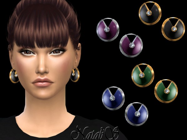  The Sims Resource: Gemstone locket earrings by NataliS