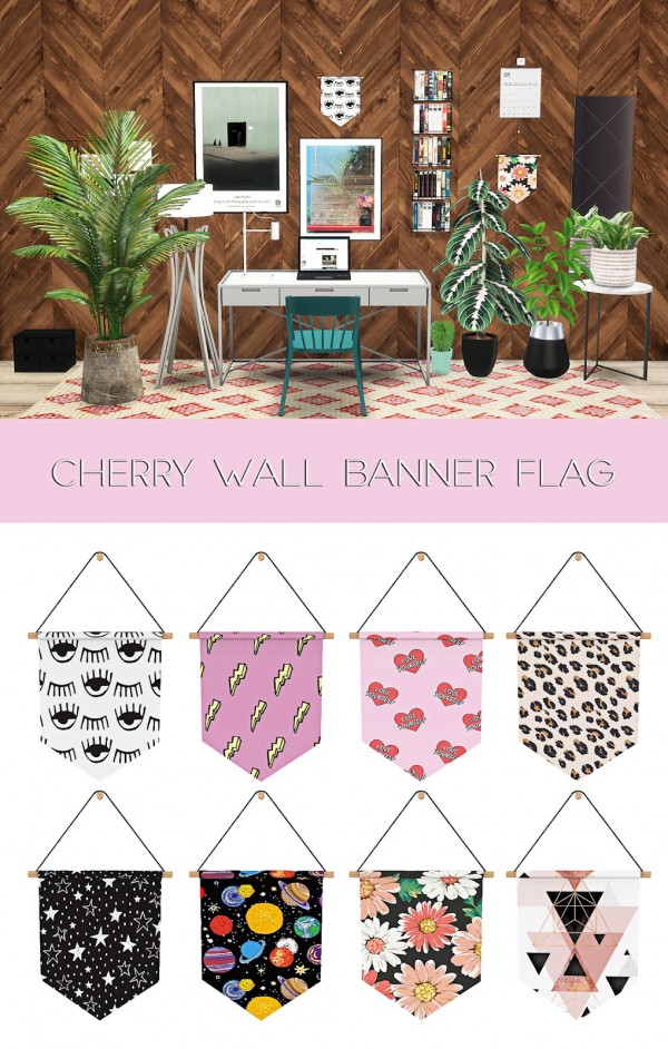  Kenzar Sims: Cherry Wall Baner flag