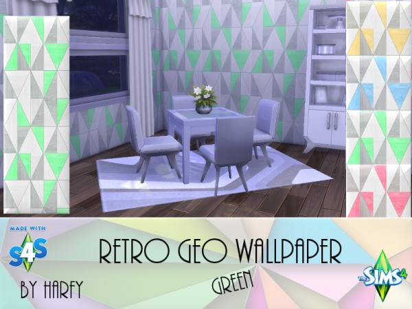  The Sims Resource: Retro Geo Wallpaper by Harfy