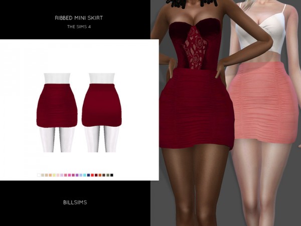  The Sims Resource: Ribbed Mini Skirt by Bill Sims