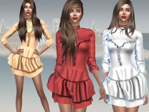  The Sims Resource: Satin dress with a corset by Sims House