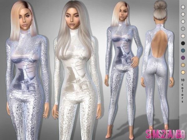  The Sims Resource: 376   Emanuela Sequin Jumpsuit by sims2fanbg