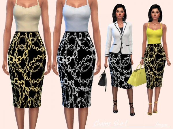  The Sims Resource: Chains Skirt by Paogae