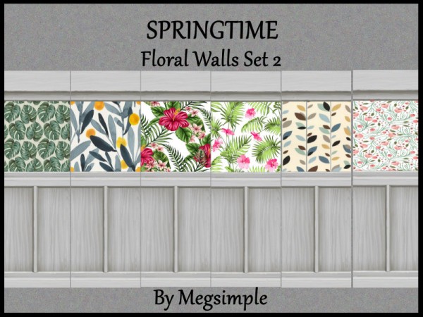  The Sims Resource: Springtime Floral Wall Part 2 by megsimple