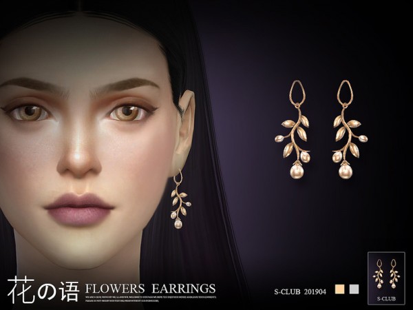  The Sims Resource: Earrings 201904 by S Club