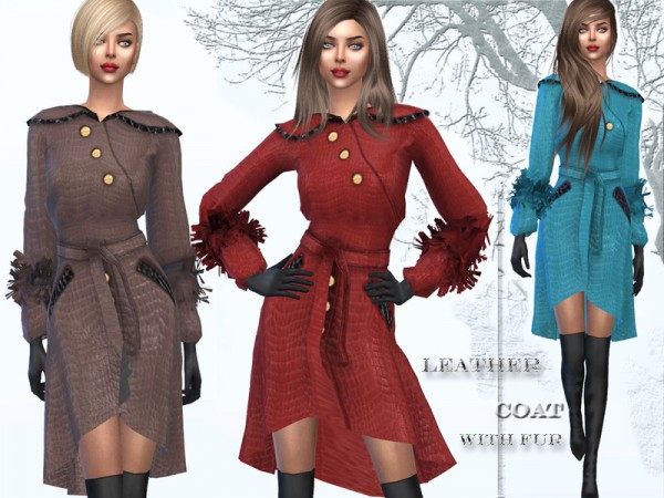  The Sims Resource: Leather coat by Sims House