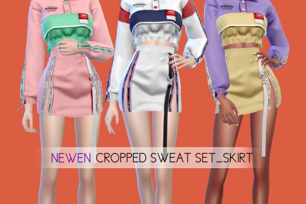 Newen: Cropped Sweat Set Skirt