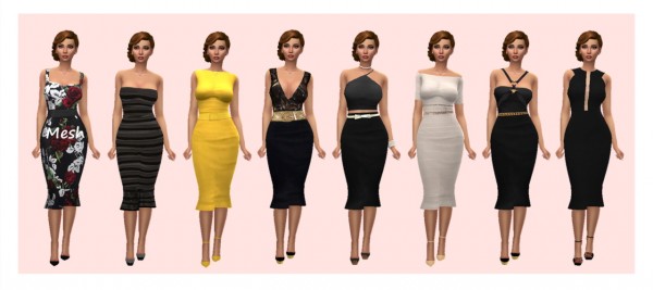  Sims 4 Sue: Slyd`s Flounce Hem Dress recolored