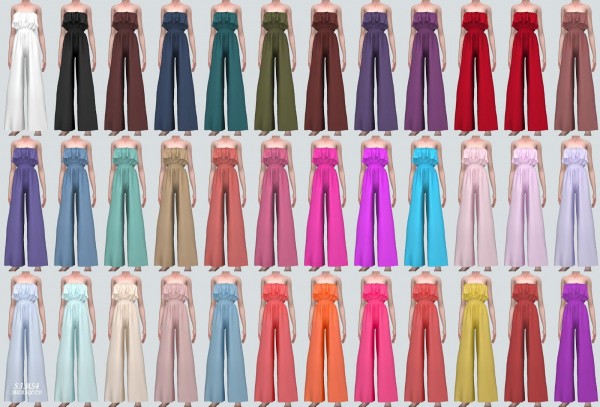  SIMS4 Marigold: Frill Tube Top Jumpsuit