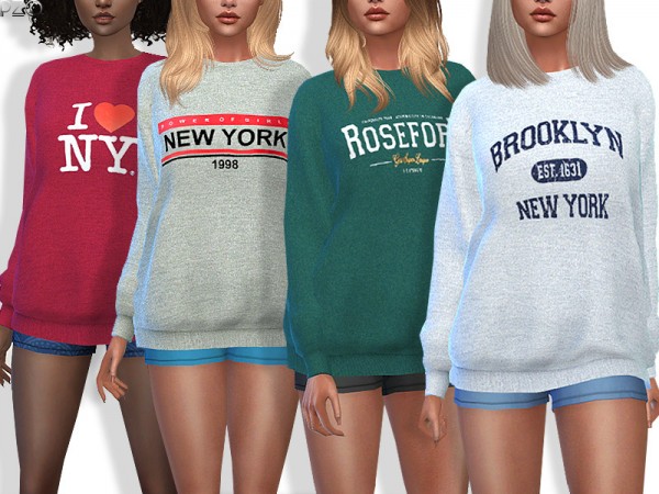  The Sims Resource: Sporty and Everyday Sweatshirts by Pinkzombiecupcakes