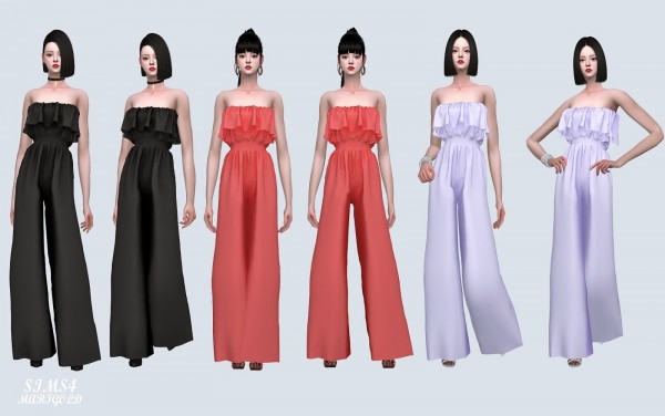  SIMS4 Marigold: Frill Tube Top Jumpsuit
