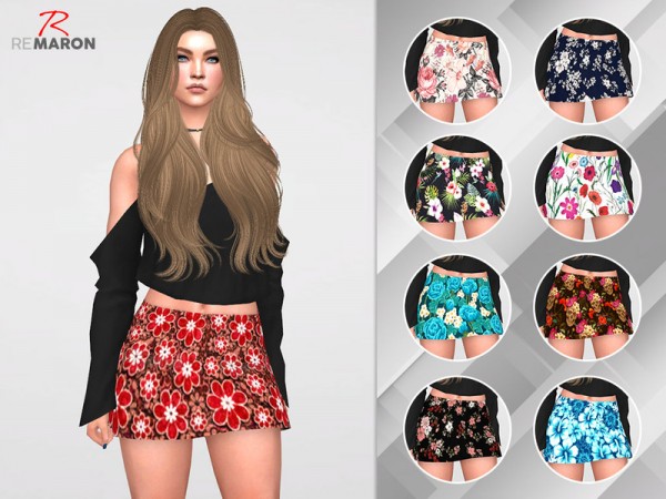  The Sims Resource: Skirt floral for women by remaron