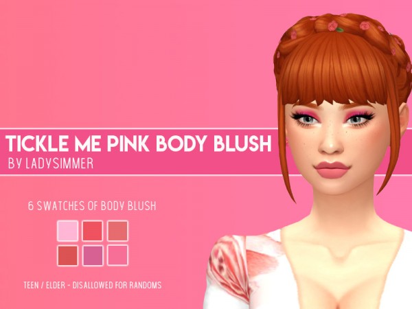  The Sims Resource: Tickle Me Pink Body Blush by LadySimmer94
