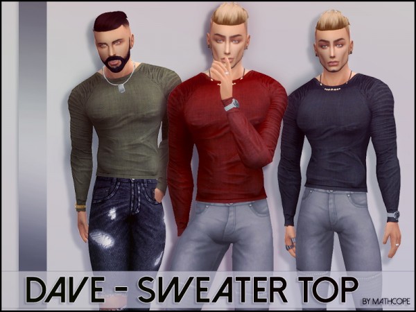  Sims Studio: Dave sweater top by Mathcope