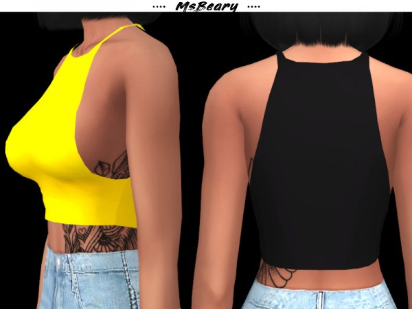  The Sims Resource: Cropped Sleeveless Top by MsBeary