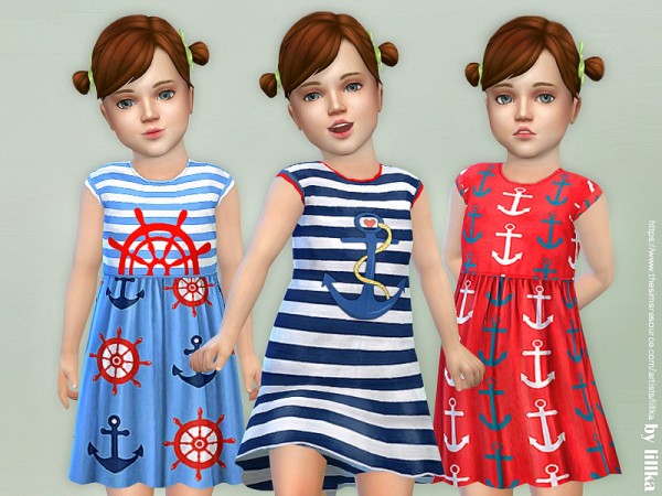  The Sims Resource: Toddler Seaside Dress 02 by lillka