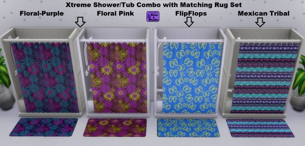  Mod The Sims: Xtreme Shower   Tub Combo with Matching Rug Set by wendy35pearly