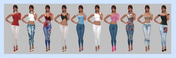 Sims 4 Sue Skinny Jeans And Top • Sims 4 Downloads