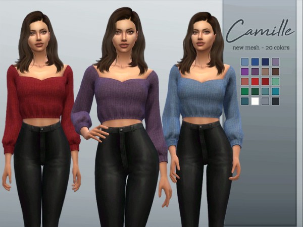  The Sims Resource: Camille Top by Sifix