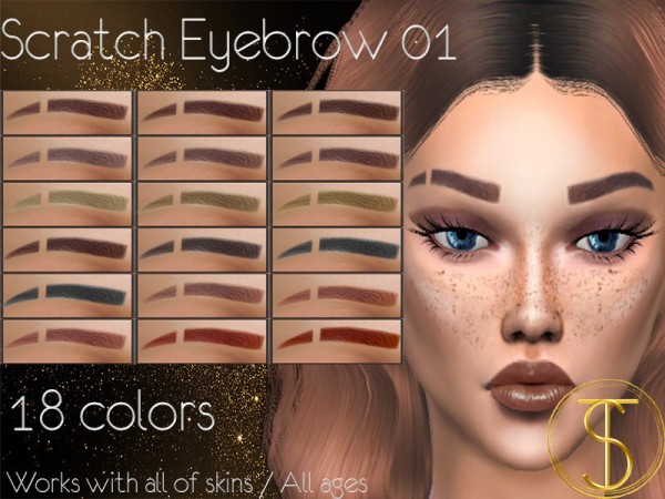  The Sims Resource: Scratch Eyebrow 01 by turksimmer