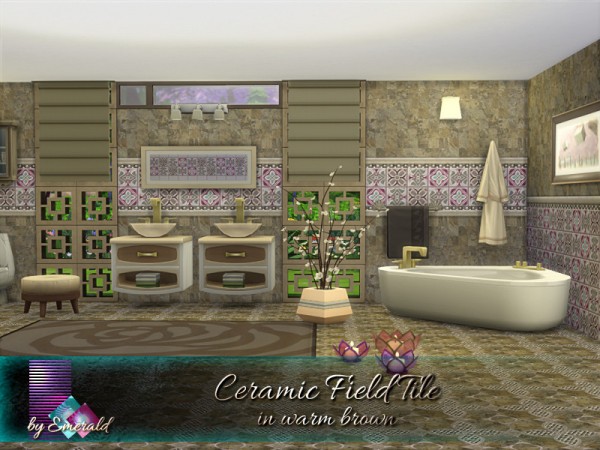  The Sims Resource: Ceramic Field Tile in warm brown by emerald