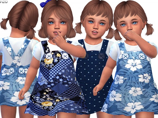  The Sims Resource: 098 Denim Toddler Dress by Pinkzombiecupcakes