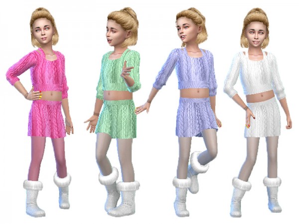  The Sims Resource: Knitted skirt with crop top by TrudieOpp