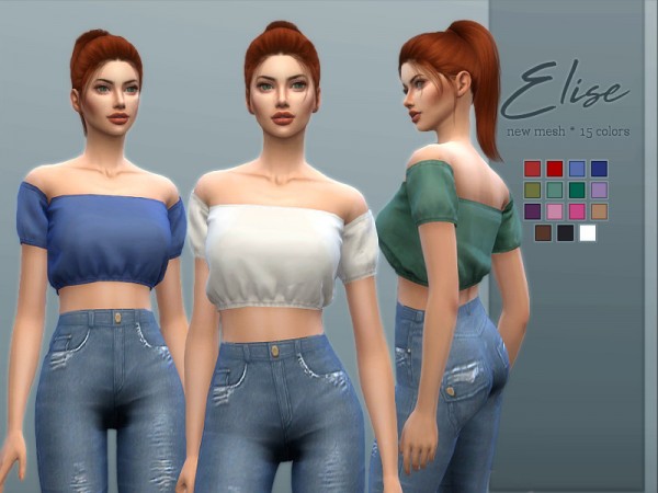 The Sims Resource: Elise Top by Sifix