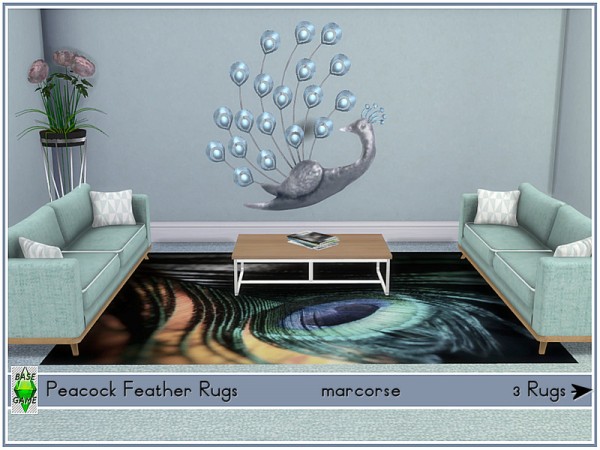  The Sims Resource: Peacock Feather Rugs by marcorse