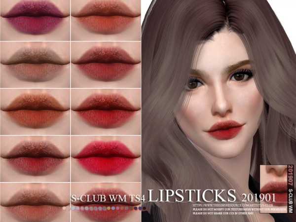  The Sims Resource: Lipstick 201907 by S Club