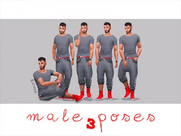  The Sims Resource: Male Poses set 3 by KatVerseCC
