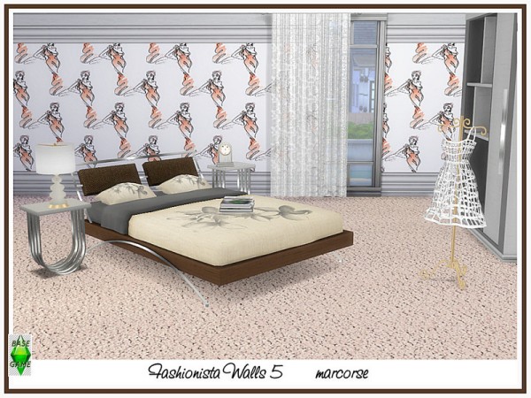  The Sims Resource: Fashionista Walls by marcorse