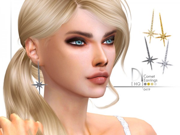  The Sims Resource: Comet Earrings by DarkNighTt