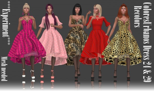  Annett`s Sims 4 Welt: Colores Urbanos Dress 24 and 29  Recolored