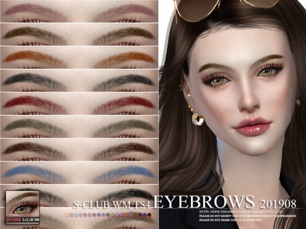  The Sims Resource: Eyebrows 201908 by S Club