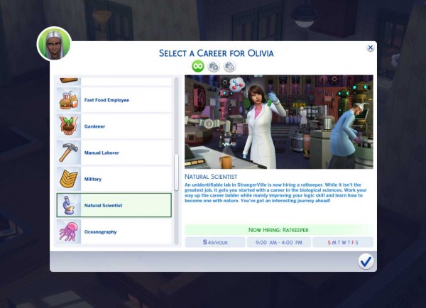  Mod The Sims: Natural Scientist Career by Dero