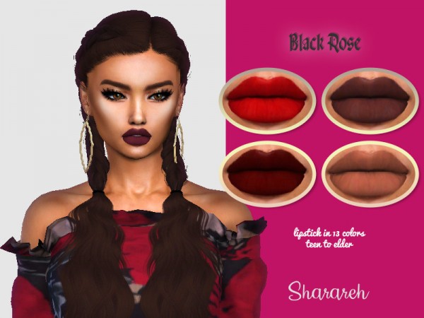  The Sims Resource: Black Rose Lipstick by Sharareh